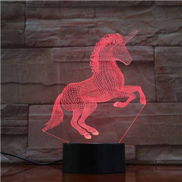 

unicorn horse 7 colors 3d led lights creative gift usb touch table lamp as kid room sleeping led lamp gx1603 drop shipping