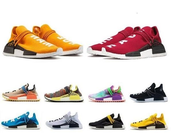 

orange human race trail running shoes nerd black cream men women pharrell williams hu runner yellow white red sports runner sneakers