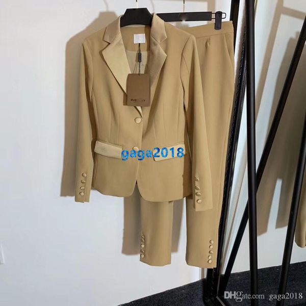 

high end женщины девушки брюки комплект блейзер куртка пэчворк пик лацкан однобортный с длинным рукавом верхняя одежда гарем прямые леггинсы, White