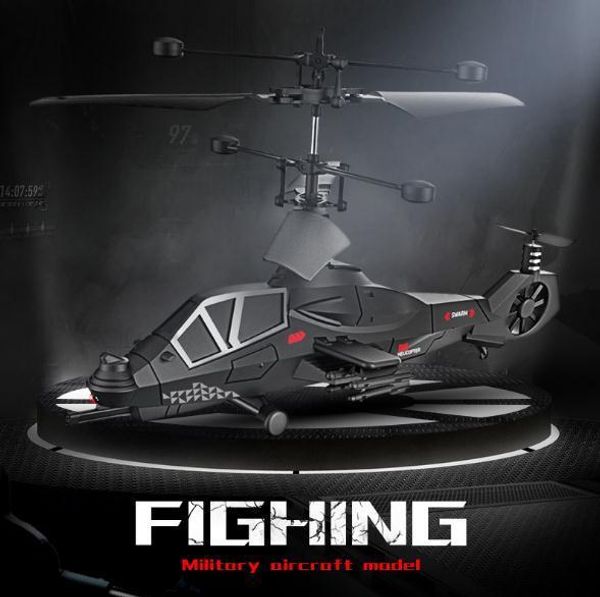 

two 3.5 channel remote control aircraft toys military simulation model aircraft quadcopter