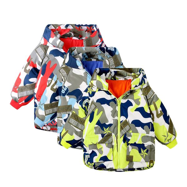 

2019 spring autumn children's camouflage jacket for boys kids hooded outwear fashion child coat boys windbreaker kids clothes, Blue;gray