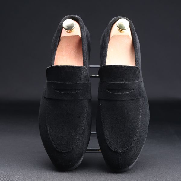 

men shoes 2019 comfortable men loafers luxury men's flats casual shoes formal party, Black
