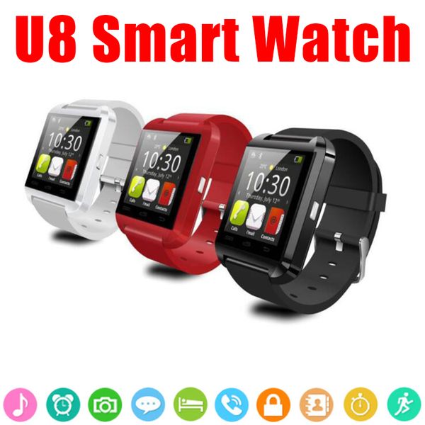 

Умные часы U8 Smartwatch U часы для iOS iPhone Samsung телефоны Sony Huawei Android в подарочной коробке Горячие продажи
