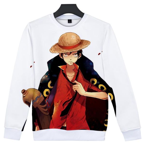 

аниме one piece 3d толстовки круглый воротник толстовка мужчины женщины с длинным рукавом one piece аниме пуловеры мода 3d толстовки, Black