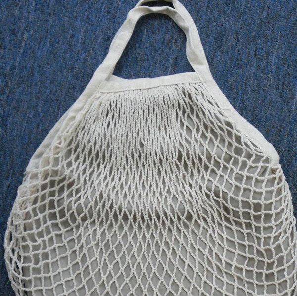 

designer-cotton supermarket green shopping net bag with inner foldable shopping bag