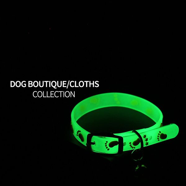 

pet collar cat dog luminous bell collar adjustable rubber nighttime walking dog
