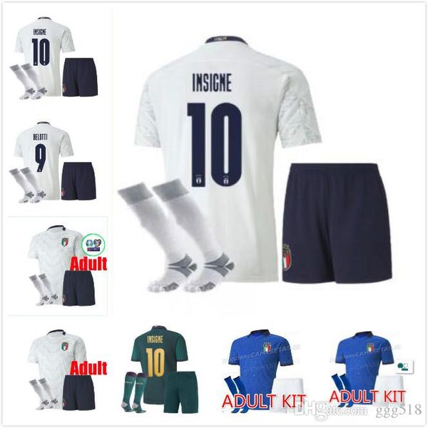 

men kit 2020 italy third away soccer jersey 20 21 italy maglie da calcio chiesa verratti romagnoli immobile bonucci football set, Black