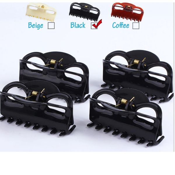 

1 pc fashion plastic girls hair clips grab claw clamp clips wig hairpins hair accessories headwear claw clip handle hairpin, Golden;silver
