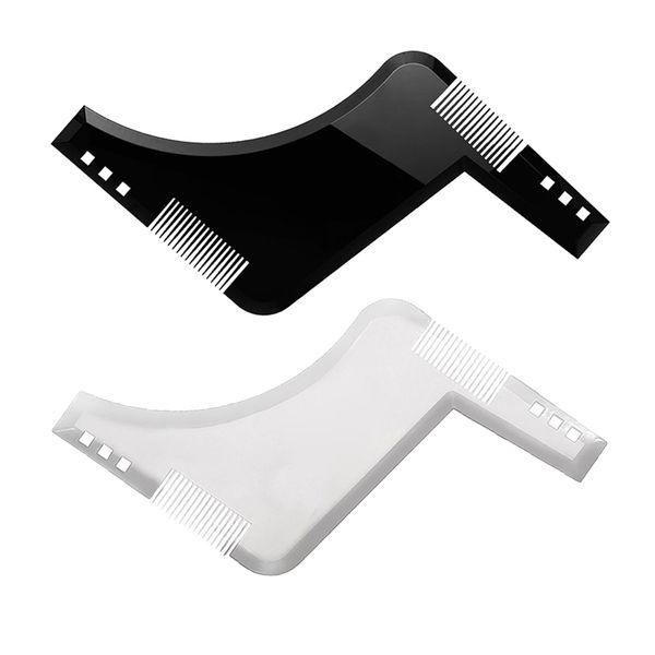 

2 pack double-sided beard shaping tool template beard comb for salon barber, Silver