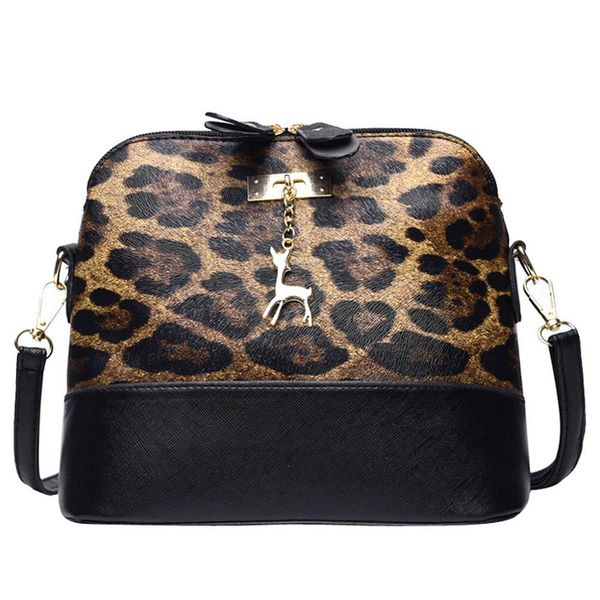 

leopard crossbody bags for women with zipper small deer ladies chain handbags lady elegant leather shoulder bag