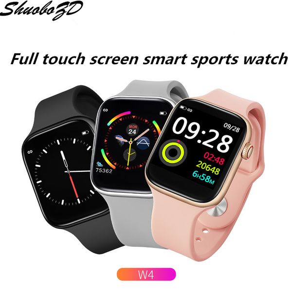 

w4 smart watch full touch screen heart rate blood pressure sports tracker fitness pk p80 f10 ny07 watches connect android ios