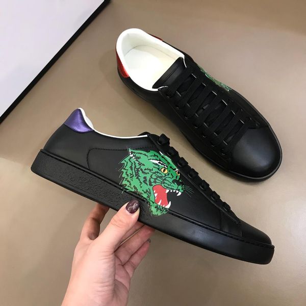 

new wolf sneakers for men designer shoes man luxury lace-up mens casual shoes size 35-46 with box, Black