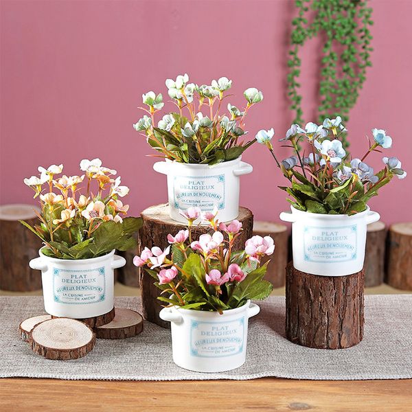 

ceramic pots artificial plants potted living room desk decorative flower tableflower pot home wedding bedroom decoration