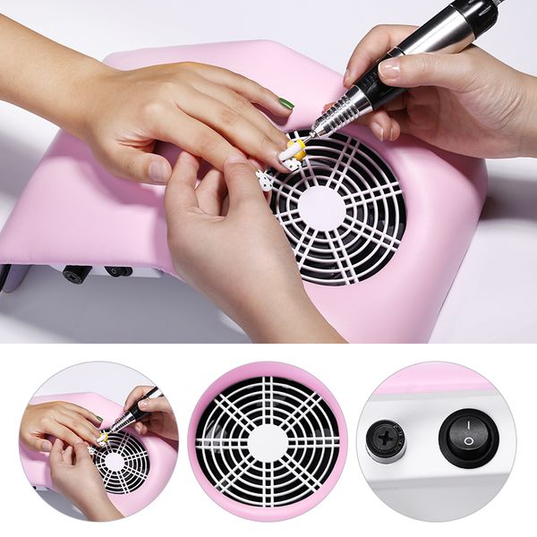 

30w / 40w nail dust всасывающий коллектор 3 вентилятор пылесос с пылесобирающее мешок большого размера manicure мощное nail оборудование, Silver