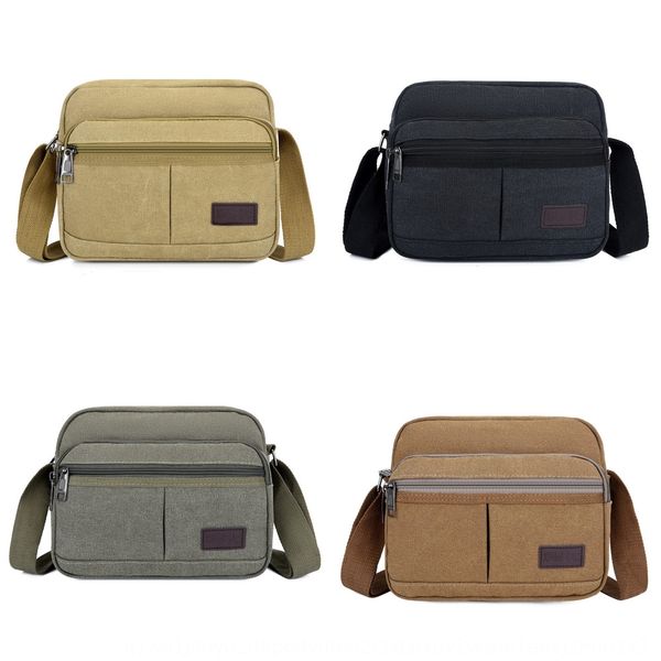 

business men's and women's canvas casual shoulder shoulder messenger bag fashionable hand bag horizontal briefcase