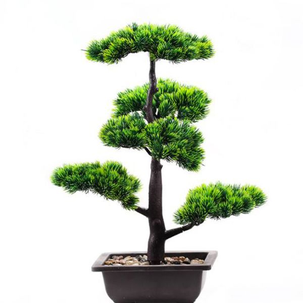 

1x flower pot artificial bonsai plastic porcelain-like floral decoration replace