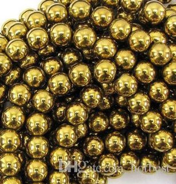 

u3325 8mm 10mm 200pcs/lot silver gold plated multicolor hematite round bead beads loose ball bead crystal findings