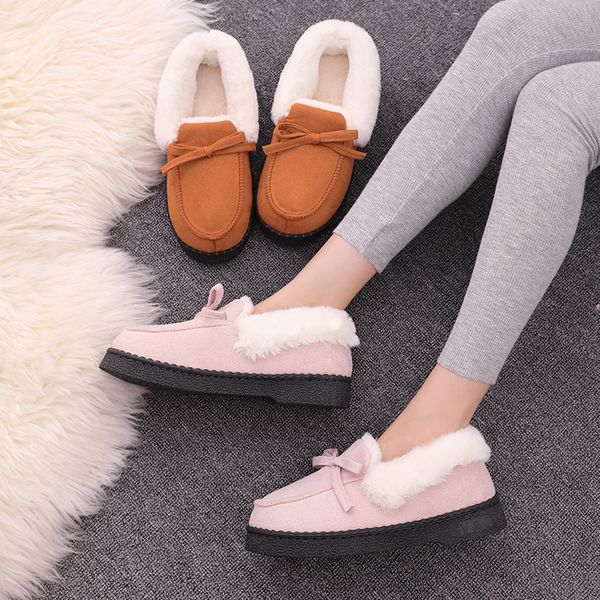 

fl jumpmore slippers women home shoes ladies fluffy sliders warm faux fur shoes female winter indoor slippers round toe flats, Black