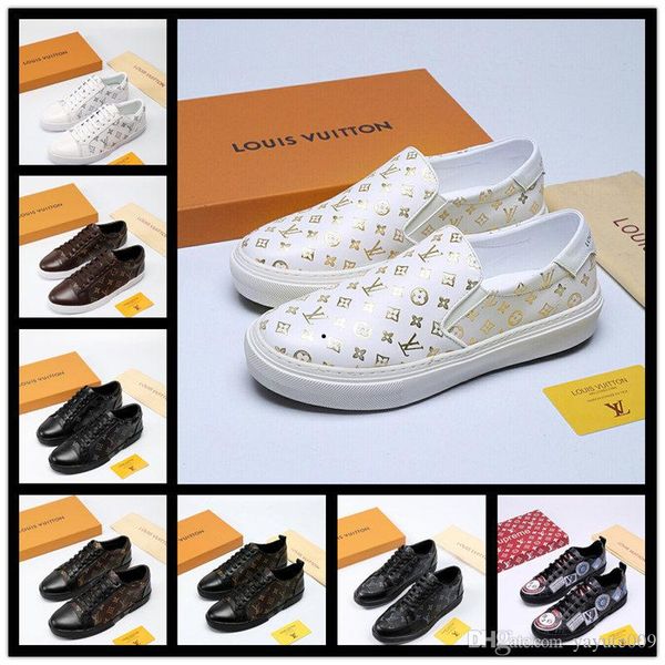 

aa design shoes genuine leather sneaker luxuries mens women fashion white leather platform shoes flat casual shoes size 38-45, Black