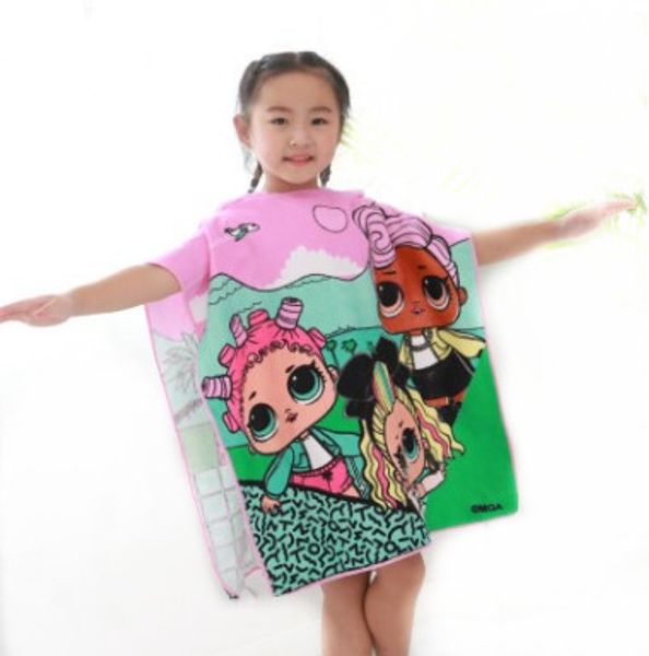 

new 47inch unicorn bath towel kid baby wearable micro fiber multi style cartoon doll print hooded cloak infant blanket dhl free