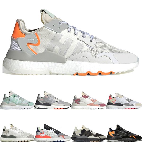 

classic men women nite jogger running shoes 3m reflective blakc white breathable trainer sports runner sneakers size 36-45