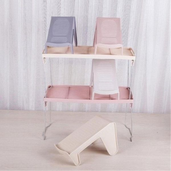 

shoe shelf plastic shoe holder shoebox space saver high-heeled shoes convenient rack storage double-deck economic closets