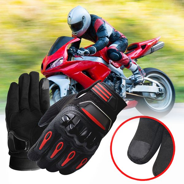 

leather breathable motorcycle gloves waterproof wear-resistant touchscreen motorbike racing gloves protect hand new products, Black