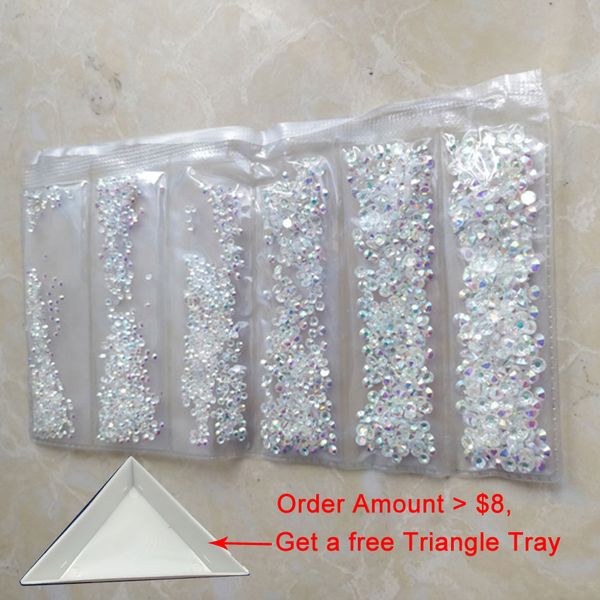 

upgrade 1600pcs multi-size glass nail rhinestones for nails art decorations crystals charms partition mixed size rhinestone set, Silver;gold