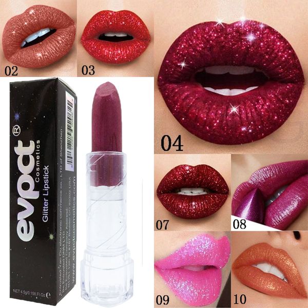 

1pc 10 colors mermaid pearlescent metallic glitter lipstick shimmer shiny moisturizer moisturizing lip gloss makeup kits