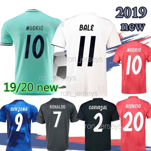 

7 Ronaldo Madrid Soccer Jersey 10 Modric 8 Kroos 11 Bale 12 Marcelo quality Football Shirt Uniform 2019 new