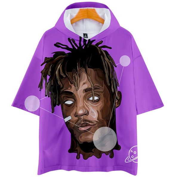 

juice wrld 3d hoodies summer designer pullover loose sweatshirt casual mens plus size printed, Black