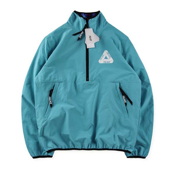 

palaces jacket mens warper reversible fleece designer jacket 19aw reversible half zip jacket luxury coat, Black;brown