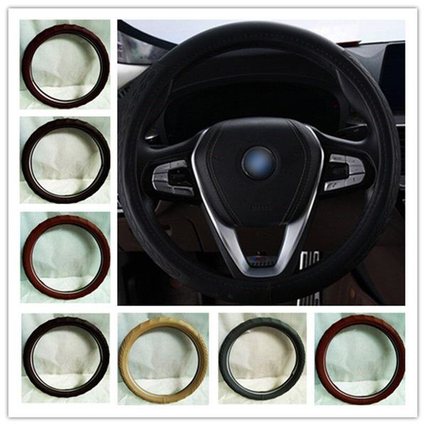 

microfiber embossing universal 38mm car steering wheel cover anti-slip skidproof steering wheel cover auto interior accessories