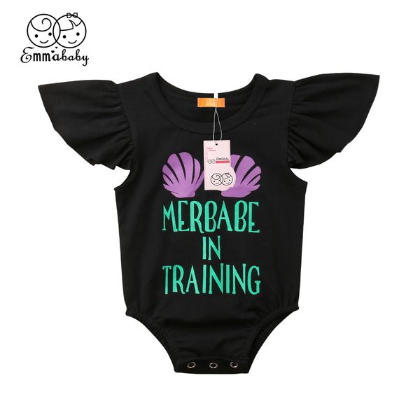 

emmababy 2019 summer newborn infant baby girls shell romper cotton jumpsuits outfit 6m-5y, Blue
