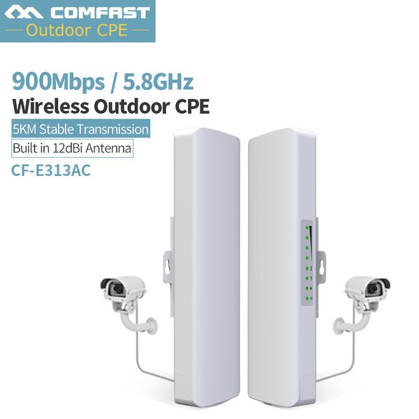 

2pcs 5km 900mbps long range 5.8ghz outdoor mini wireless ap bridge wifi cpe 12dbi wi-fi antenna nanostation comfast cf-e313ac