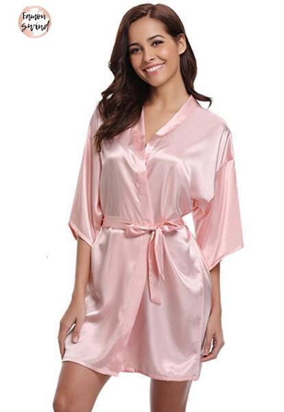 

rb032 new silk kimono robe bathrobe women silk bridesmaid robes navy robes satin robe blue ladies dressing gowns, Black;red