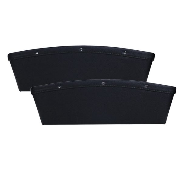 

2pcs car organizer pu leather catch catcher box caddy car seat slit gap pocket storage glove box slot leather storage s25