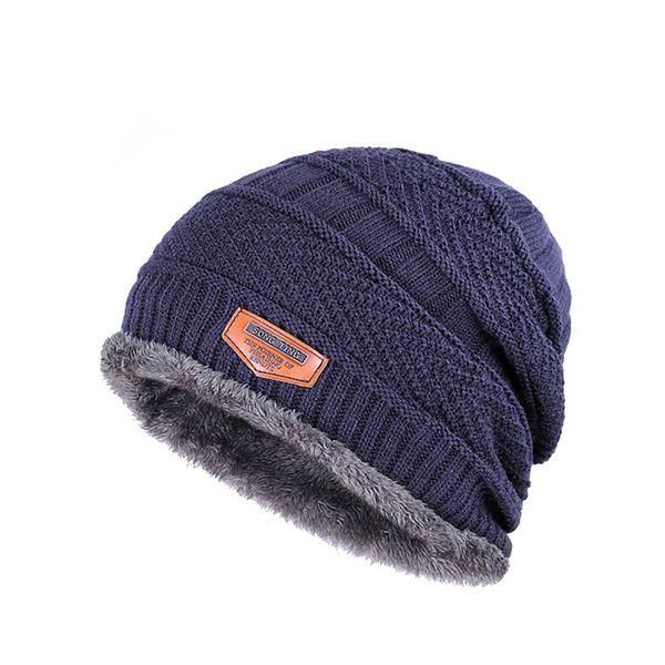 

new thick wool beanie hat men women velvet wool knitted bonnet caps male cycling outdoor warm hat wholesale