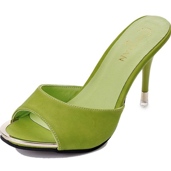 

summer candy-colored ladies'fishmouth sandals women fashionable high-heeled slippers with thin heels and open toes mules high heels, Black