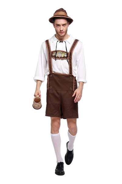 

party men germany bavarian carnival the munich oktoberfest costume beer waiter cosplay halloween fancy party, Black;red