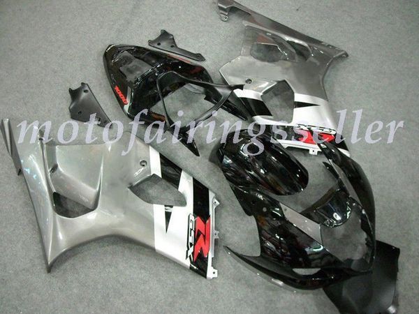 

new abs plastic fairings kit fit for suzuki gsxr1000 2003 2004 gsxr1000 03 04 injection mold black silver no2