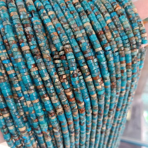 

2x4mm blue heishi rondelle spacer loose beads natural imperial jasper stone beads diy for jewelry making strand 15 inch, Black