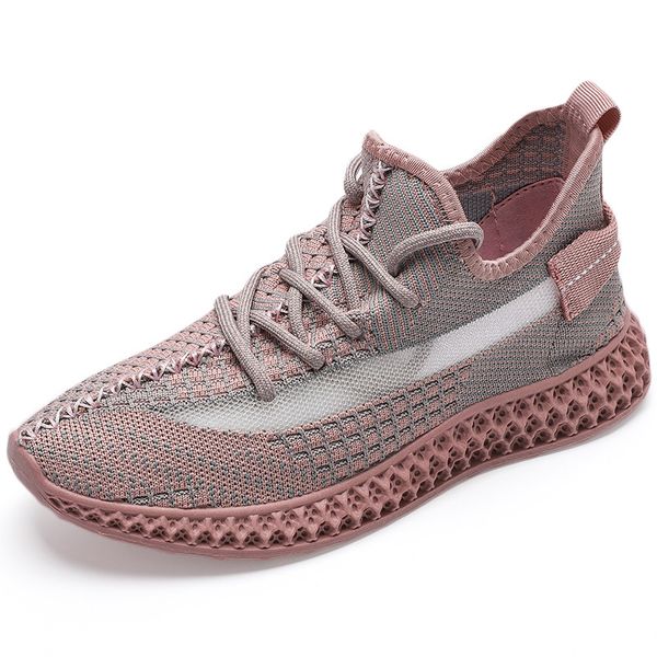 

2019 autumn new comfortable breathable wild flying woven mesh coconut shoes korean sports running women's single shoes tide, Black