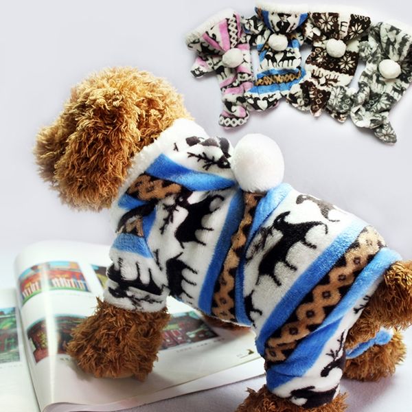 

new autumn and winter snowflake soft fleece dog clothes christmas puppy coat four pet dog dress pattern coral velvet deer