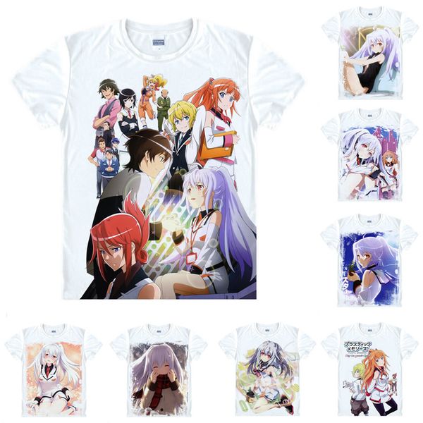 

anime shirt plastic memories t-shirts multi-style short sleeve puramemo tsukasa mizugak isla cosplay motivs hentai shirts, White;black