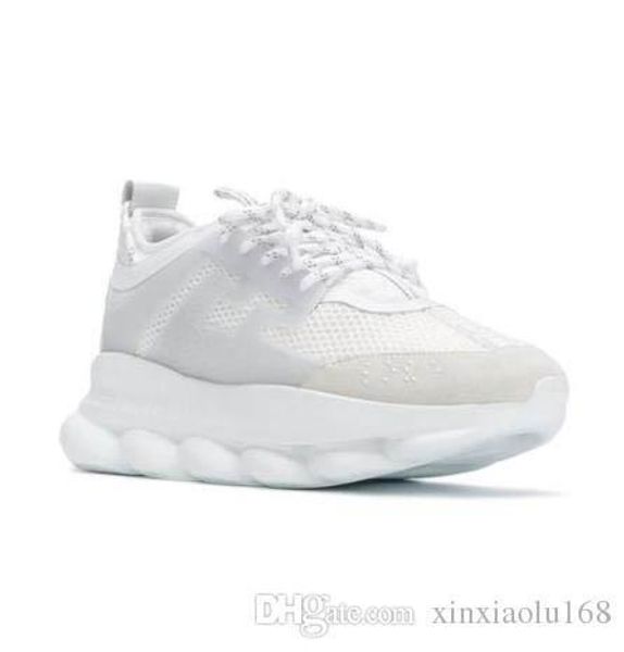 

new color designer casual shoes fashion casual sneakers chain reaction trainer lightweight link -embossed sole with dust bag c5, Black