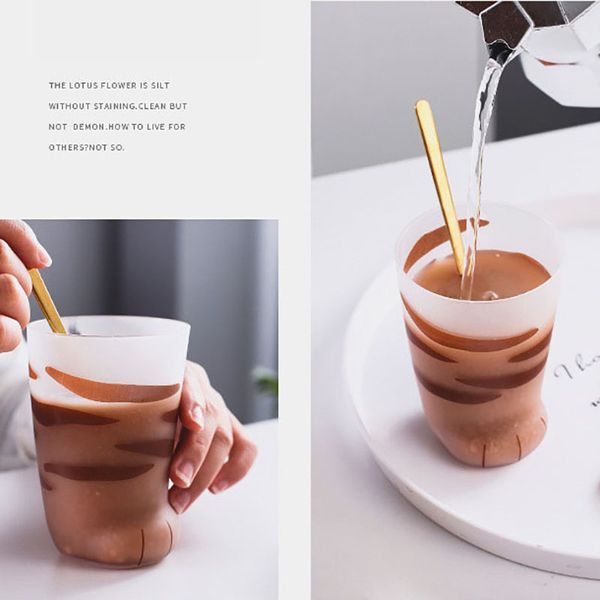 

creative cute cat paws glass tiger paws mug office coffee mug tumbler personality breakfast milk porcelain cup gift