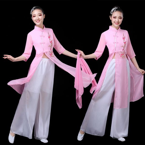 

chinese princess costume classical dance costume female yangko fan dance performance performance, Black;red
