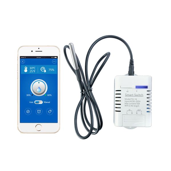 Handy APP WiFi Steuerung Smart Switch Temperatur Luftfeuchtigkeit Messung Monitor Controller Kit