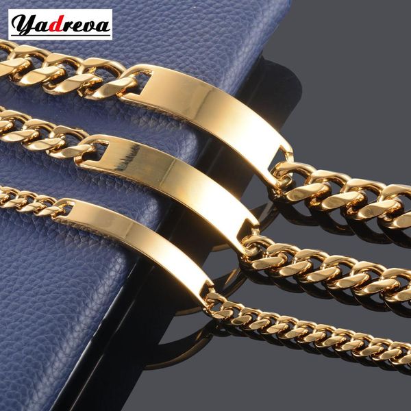 

stainless steel gold bracelet men and women fashion jewelry, Black